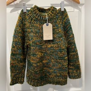 Zara Knit Baby Collection 3-4yo Multicolor Tight Knit Long Sleeve Sweater NEW